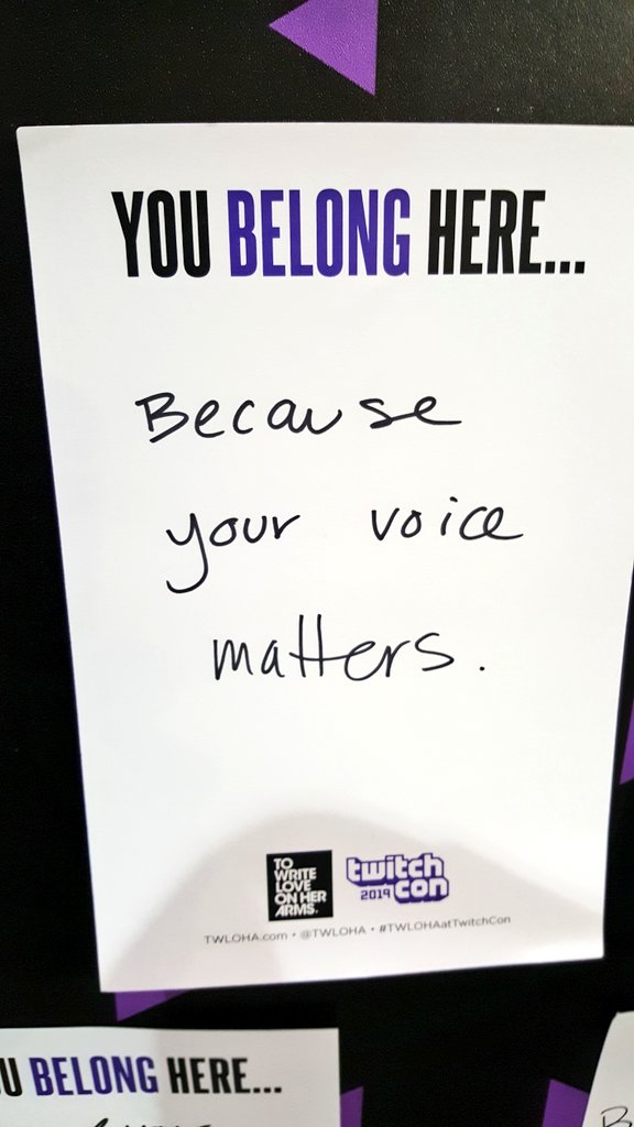 Come visit <a href="/TWLOHA/">TWLOHA</a> in the Tiltify Charity Plaza!!

Leave a message of hope for others to take home. 

#TWLOHAatTwitchCon #twitchcon19