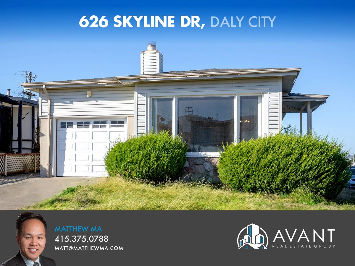 #JustListed #OpenHouse Don't Miss this Coastal Westlake Heights Home THIS Sat/Sun Sept 28 &amp; 29 from 2-4 PM hosted by Rommel Yema at 626 Skyline Dr, Daly City for $850,000 | Contact Matthew Ma 415.375.0788 | matt@matthewma.com | Lic 01827568 #DalyCity #RealEstate #ForSale #AvantSF