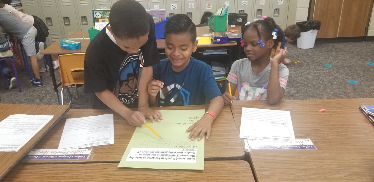 JillRobison13's tweet photo. Poster problem days are my absolute favorite days to teach math! Problem solving, collaboration, and presentations all in one lesson! It always boosts their confidence too!
#iteach2nd #math #problemsolving #collaborate #presentations #postermethod #concordpride #westisbest https://t.co/wKoi0ByWyo