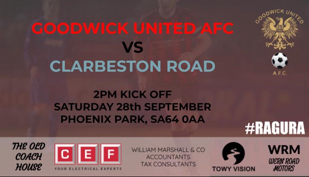 GoodwickUtd's tweet photo. Our first team are home tomorrow against @ClarbyRoadAFC 

2pm kick off 

#GUFC #RAGURA 🔴⚫️ https://t.co/R3KGjEOTue