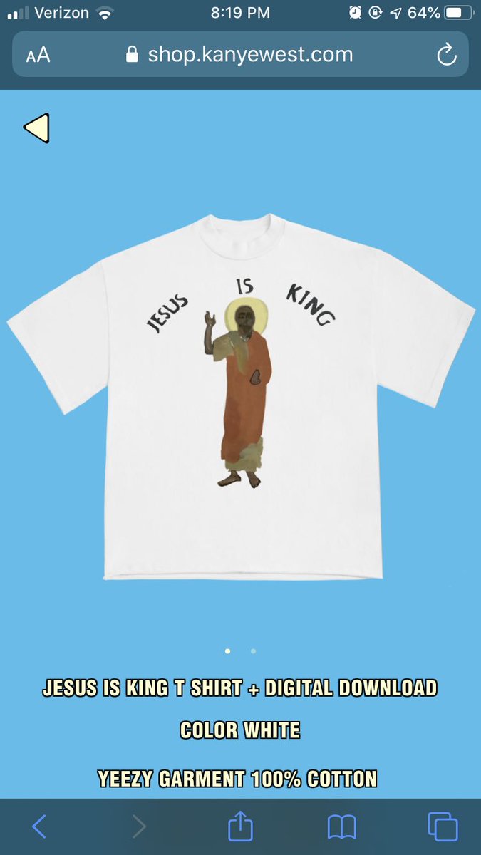 LandonMunsch's tweet photo. you already know I copped it 💳 @kanyewest #JesusIsKing https://t.co/Kmh5ckoJsh