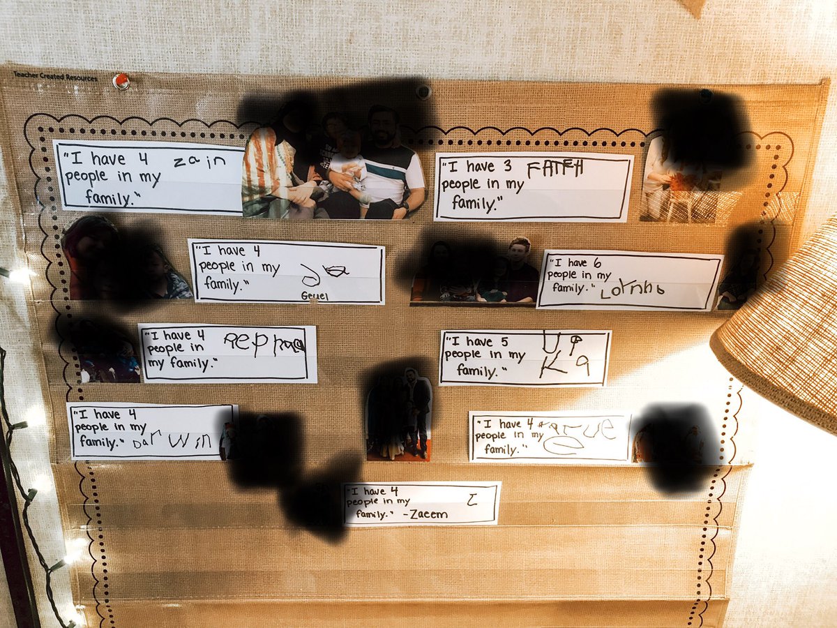 TheTeacherMel's tweet image. How many people are in your family? Using family photos as a math invitation today! #sd36learn #meaningfulmath