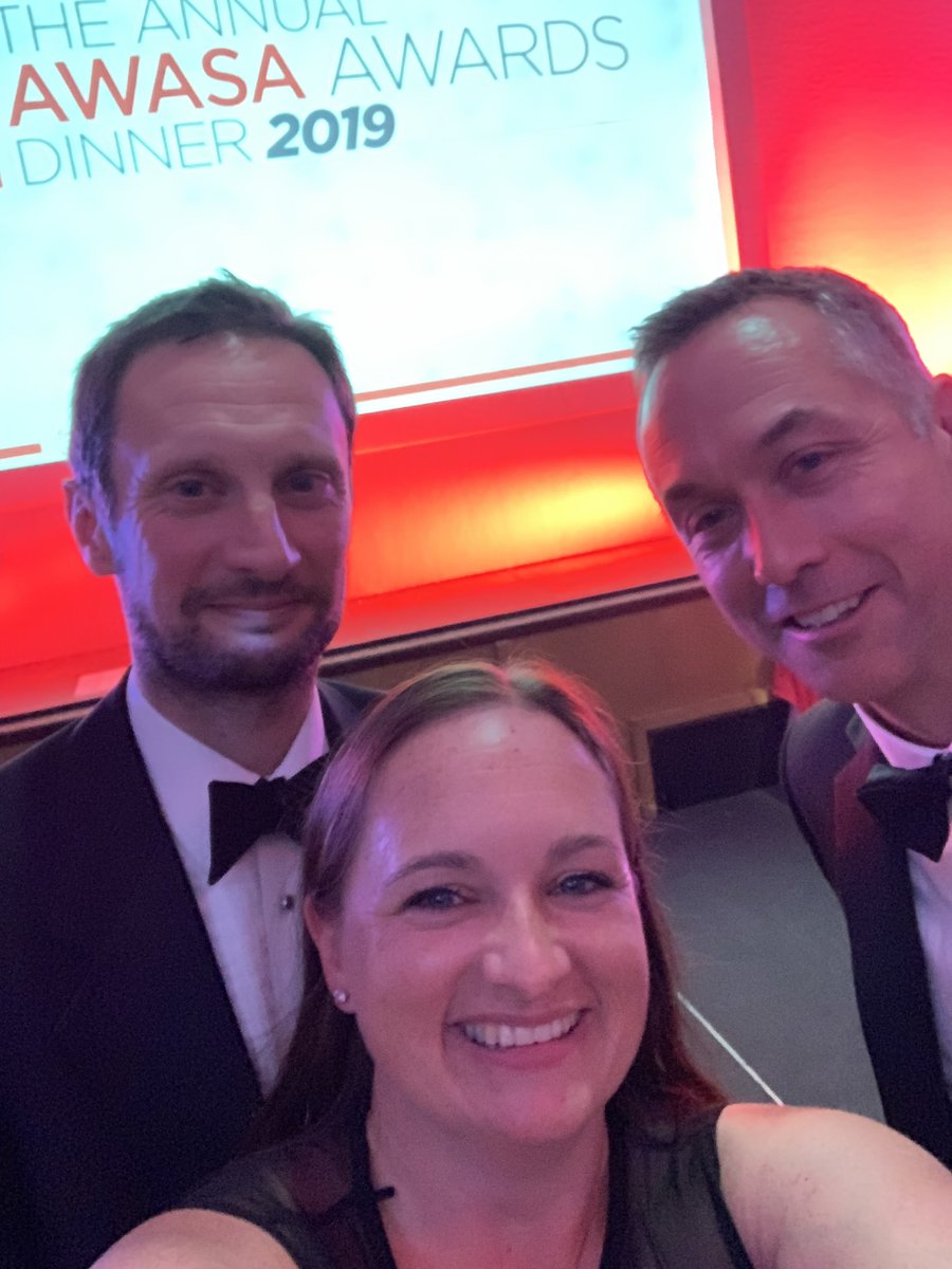 YHCharity's tweet photo. Fun at the #AWASA dinner this evening with @jonathanhigman and James. So excited to be working with the apprentices for the coming year. https://t.co/23b1SoAk57
