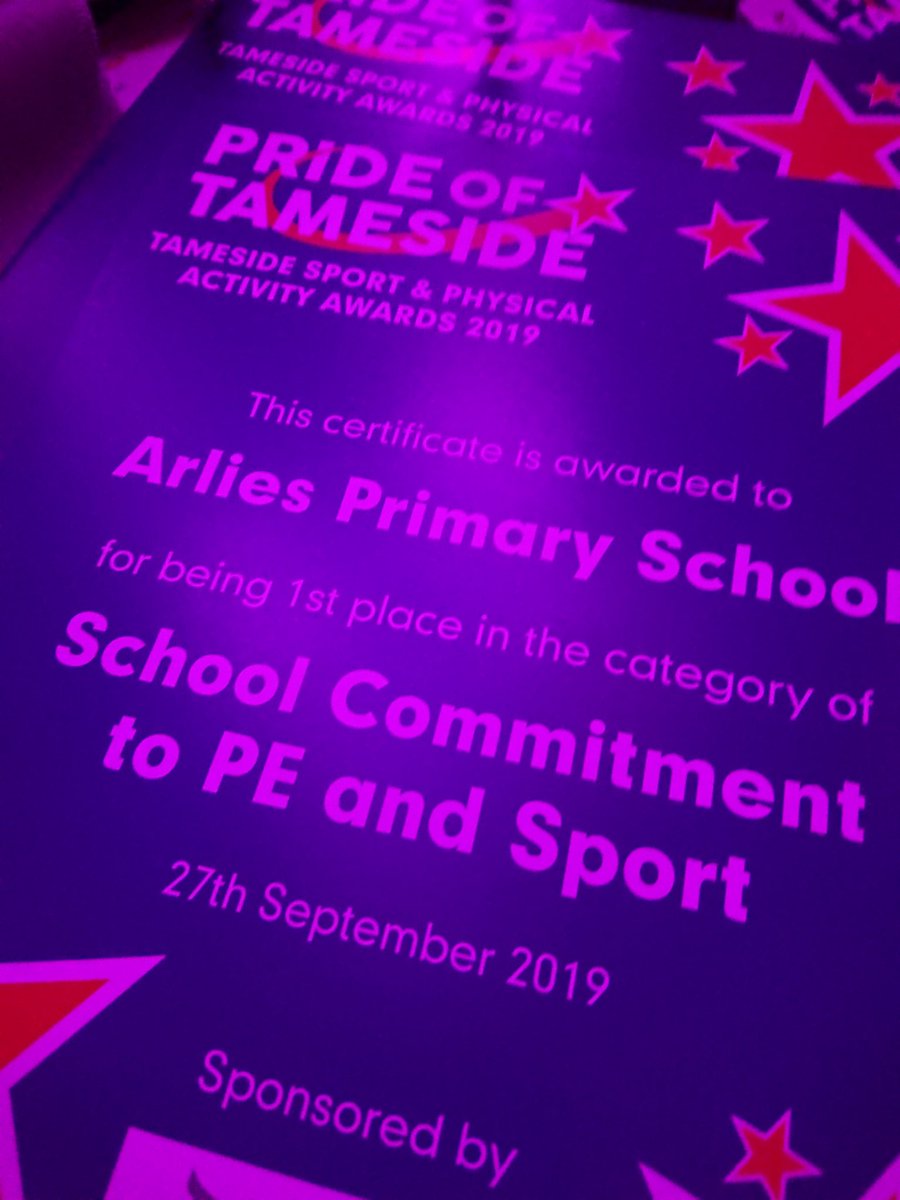 ArliesSport's tweet image. Wow!! Can't believe we have won the School Commitment to PE and Sport award at tonight's Pride of Tameside Sports Awards! Just... WOW! @active_tameside @tamesidessp @arliestameside #POTSPAA19
