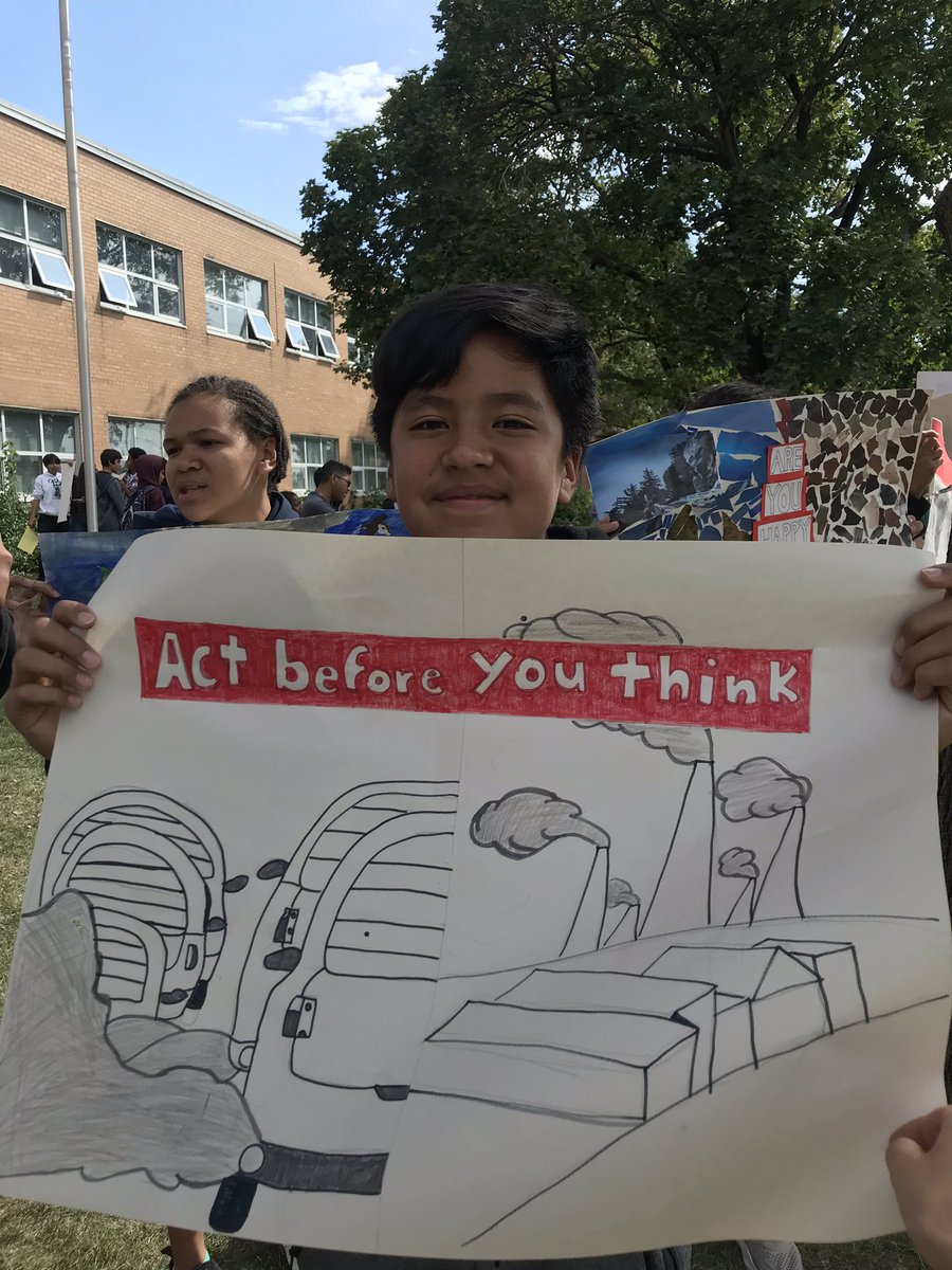 MmeLimng's tweet photo. @FairbankPS students reaching out to the community with their #climatechange posters inspired by #barbarakruger #FridaysForFuture @TDSB_Arts @tdsb @GretaThunberg https://t.co/Ky9rwuAZbp