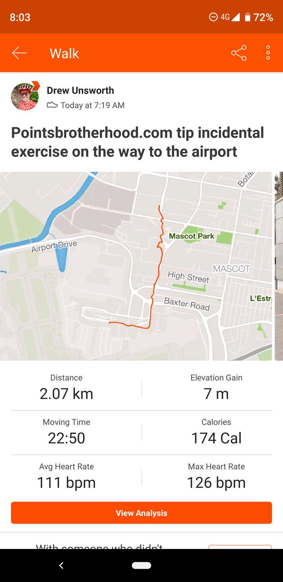 ptsbrotherhood's tweet image. Eating our own dog food walking from Mascot station to Sydney domestic #qantas #Sydney #pointshack #frequentflyer next stop #Brisbane then #Singapore