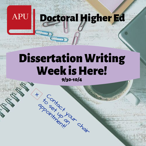APUhighered's tweet photo. Fall is here ๐ and doctoral students know what that means: it's time to WRITE! Use the upcoming week to make progress on your dissertation. Every. word. counts. #HigherEd #DissertationStation #eddlife #phdlife #dissertation https://t.co/zFPMgPmSuX