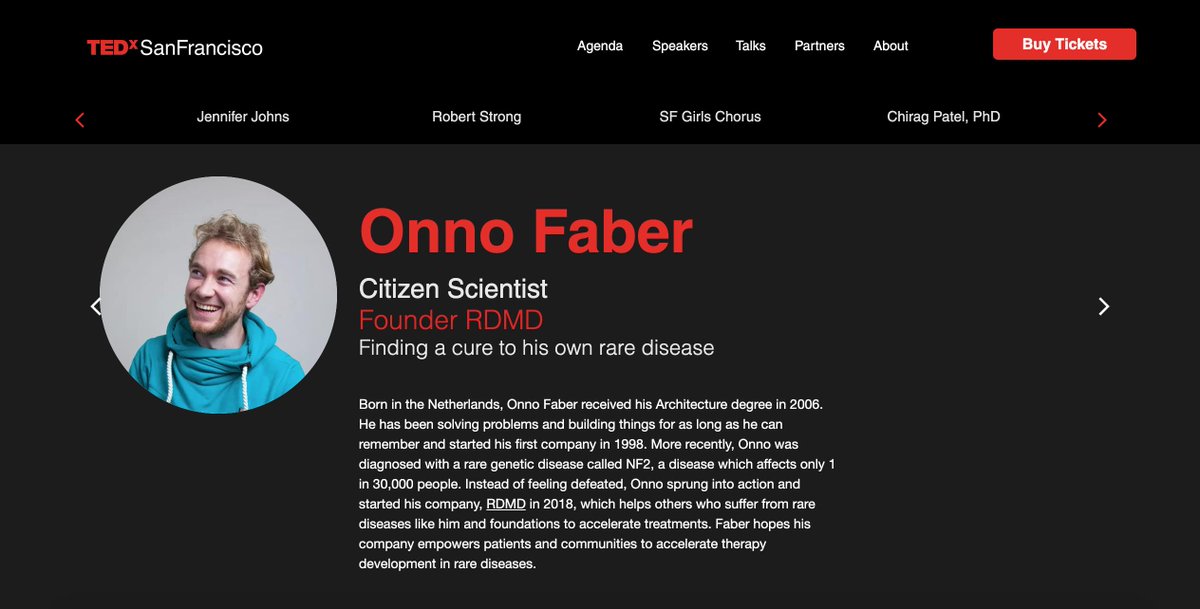 Our Friend <a href="/onnofaber/">Onno Faber</a> has been a patient collaborator, and research participant with SVAI and now he is speaking at @TEDxSFbay on October 3rd! 

Use "SVAITEDx2019" for a 20% discount! valid thru the end of September. 

Register: eventbrite.com/e/tedxsanfranc…

Thanks <a href="/sam_debrouwer/">Sam De Brouwer</a> :)