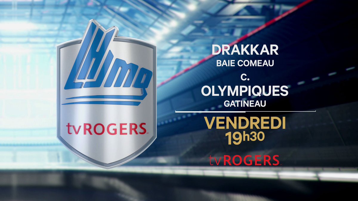 CE SOIR 19h30 - Le hockey de la LHJMQ est de retour à tvRogers !  Premier match de la saison: @DrakkardeBaieCo  c. @LesOlympiques .  #ONfr #hockey #lhjmq #tvRogers #cable23 #ottawa