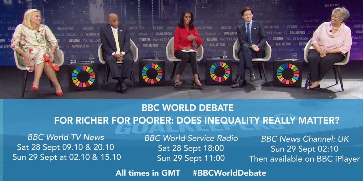 TheZeinabBadawi's tweet photo. Watch and listen to #BBCWorldDebate from #NewYork this weekend. Thank you to my wonderful panel and very lively #Goalkeepers19 audience. @Mo_IbrahimFdn @KayColesJames @SigridKaag @JohnFugelsang @gatesfoundation https://t.co/2a4GTN1qrB