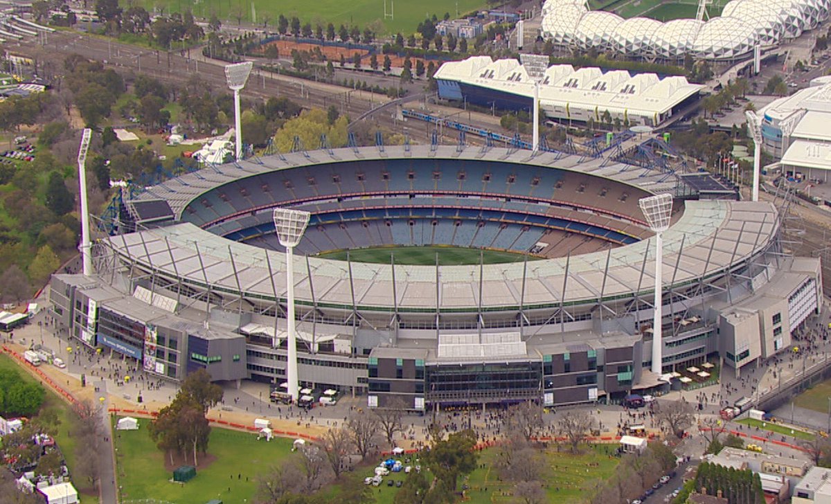 FlyingFeatures's tweet image. Up early over the @mcg this morning for opening shots for @7sportau
The crowds are already arriving for one of the biggest sporting events in Australia, let’s hope it’s a ripper game.

#mymcg #mcg #aflgf2019 #aflgf #7sport #melbourne #visitvictoria #aerialfilming #gws #richmond