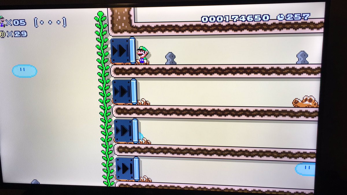 Guess I’m waiting for this softlock to kill me so I don’t lose my checkpoint.

#SMM2 #Gaming #SMW #Softlocked