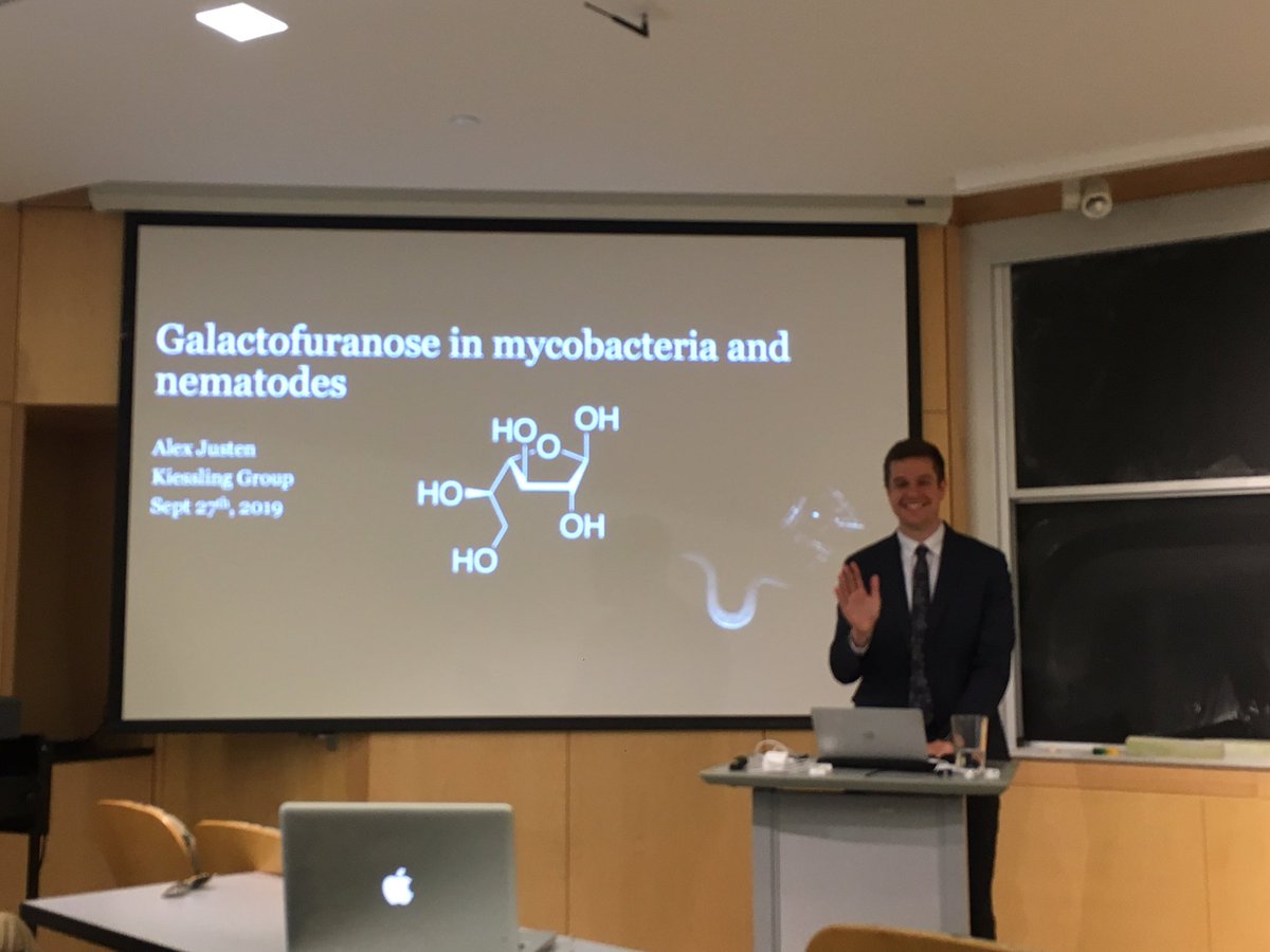 KiesslingGroup's tweet photo. Couldn’t be prouder of Dr. Alex Justen! He gave an excellent defense seminar today highlighting his work investigating the role of the galactan in mycobacteria. Alex you will certainly be missed! @DietCoke https://t.co/eV55wgWGzl