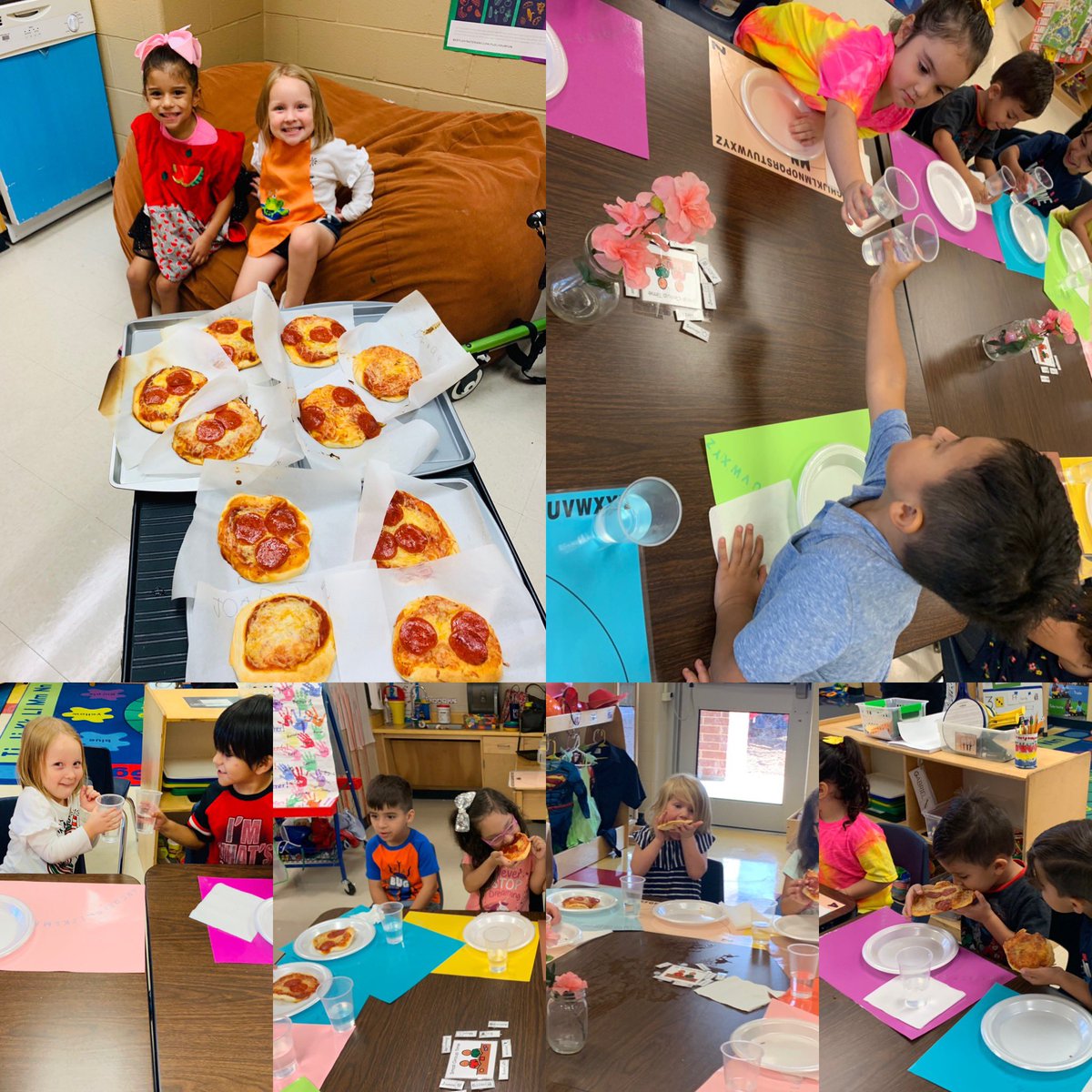 MurninECSE's tweet image. The end of “families” week was amazing! We ended with celebrating our school family by making pizzas together and eating as a family! #SettingTheTable #PreppingPizzas #EatingPizzas @NISD @NISD_ECE @NISDSpecialEd @NISDMurnin