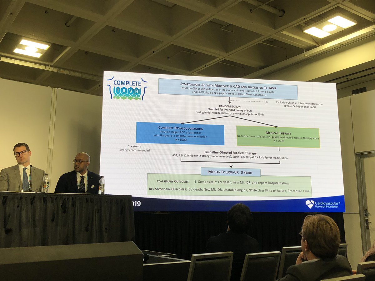 Great session on the challenges of coronary revascularisation after #TAVR led by @chvi David Wood, @J_Sathananthan and John Webb @PHCResearch @VCHResearch and introducing COMPLETE TAVR trial to answer this important patient question.