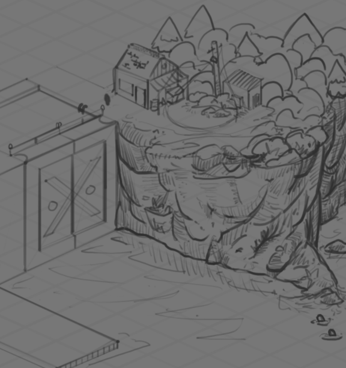 meglofriend's tweet photo. Drawing some abandoned locks. I'm trying to keep things large and ominous. This one's putting together a bunch of ideas I've had. #gamedev #indiedev https://t.co/AkFfKS0bCP