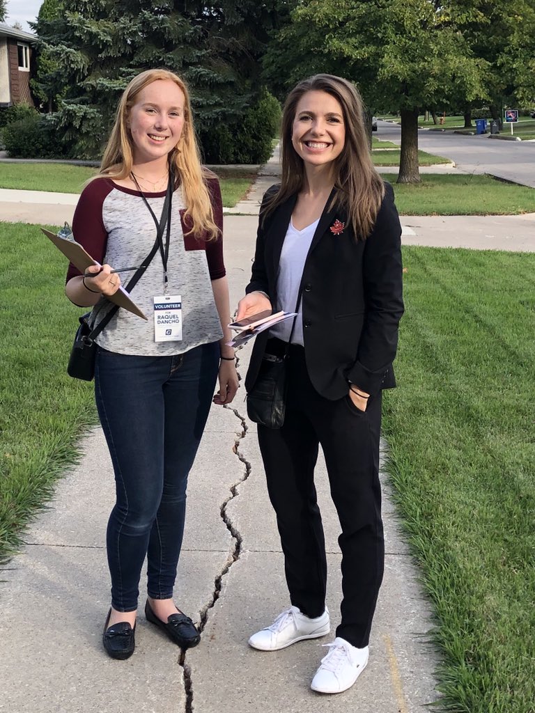 RaquelDancho's tweet photo. One of my goals running for federal office at 29 was to inspire young people to get involved in democracy. Proud to say my team of keeners make me feel old! 

23 days of door knocking left until election day! Go team go! 🇨🇦 

#victoryisknocking #elxn43 https://t.co/lnx4jYIwWx