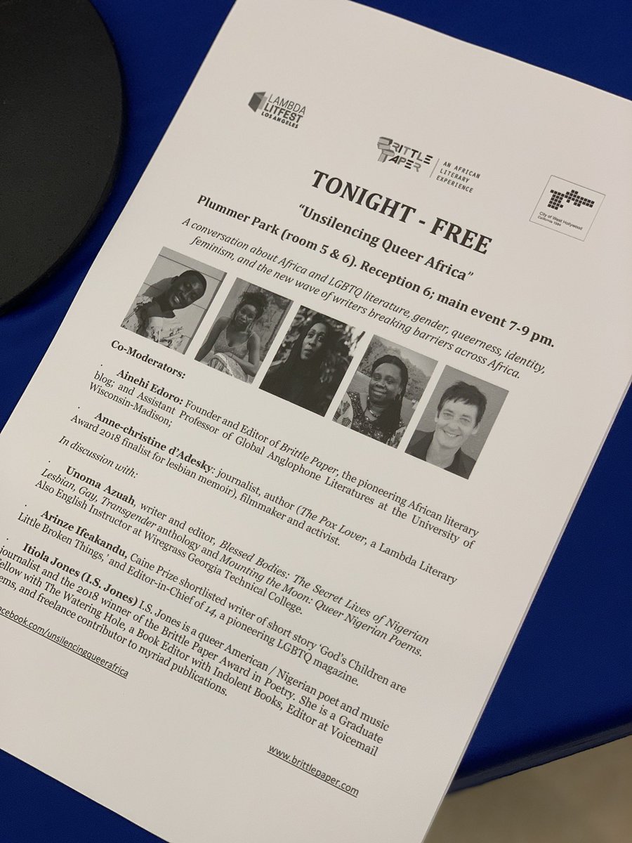 brittlepaper's tweet image. About to begin. #queeryourafricareads #lambdalitfest #brittlepaper