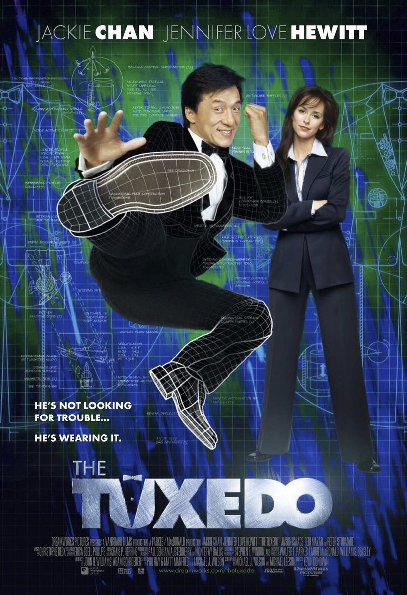 FilmNewsNos's tweet photo. 🎬MOVIE HISTORY: 17 years ago today, September 27, 2002, the movie ‘The Tuxedo’ opened in theaters!
#JackieChan #JenniferLoveHewitt #JasonIsaacs #DebiMazar #RitchieCoster #PeterStormare #MiaCottet #RomanyMalco #DanielKash #BoydBanks #ColinMochrie #ChristianPotenza #ScottWickware https://t.co/kLHxIZfuZs