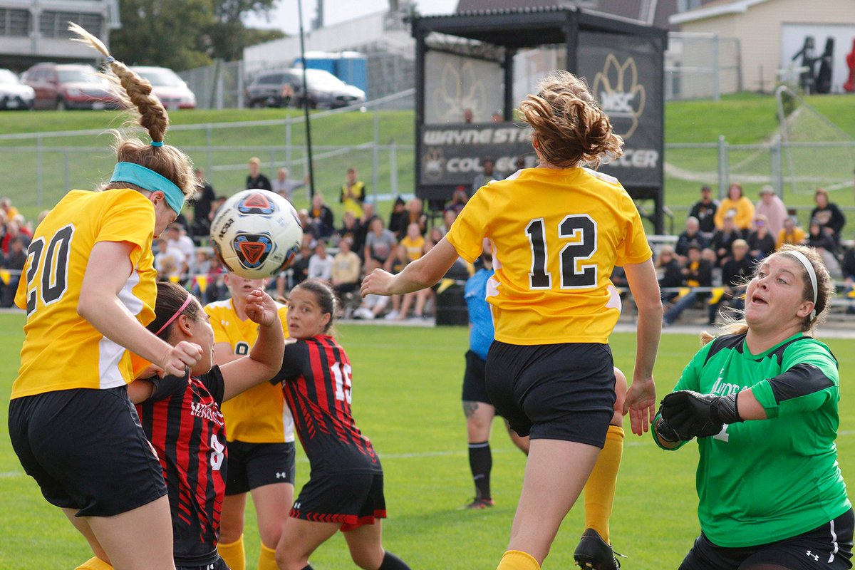 wscwildcats's tweet photo. Last minute goal gives @WayneStSoccer thrilling 2-1 win over Minot State.  #NSICSoc
https://t.co/r0DuephTnK https://t.co/mzdcBWMTV2