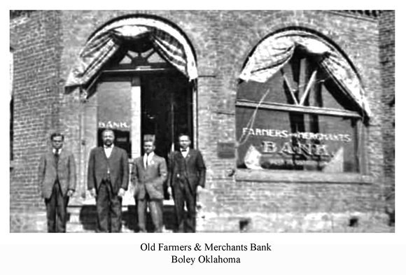 Boley had 4 grocery stores, 5 hotels, 7 restaurants, 4 cotton gins, 4 drug stores, 4 department stores, 2 insurance companies, an ice plant and a partridge in a pear treeAnd in the center of town was the crown jewel:Farmers and Merchant Bank America's first black-owned bank:
