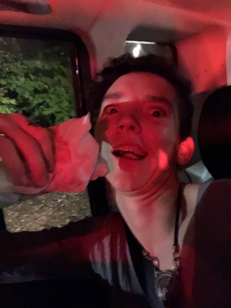 BBabayagha's tweet photo. Stuck in the @tacobell drive through. I can't eat this taco, 'cause it has cheese on it (I'm nope to the cheese).
This second time around the #tacobell #drivethrough #lineride has me contemplating @alyankovic's song, Drive Through. https://t.co/QukRm6kE7j