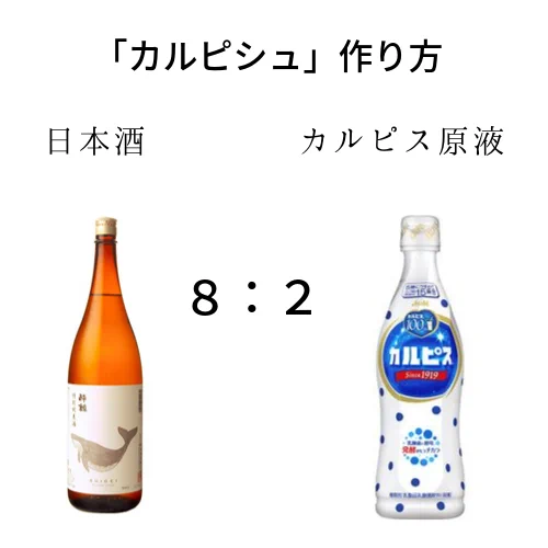 日本酒：カルピス原液を8:2で混ぜると？！最高に旨い「カルピシュ」の出来上がりです！！！