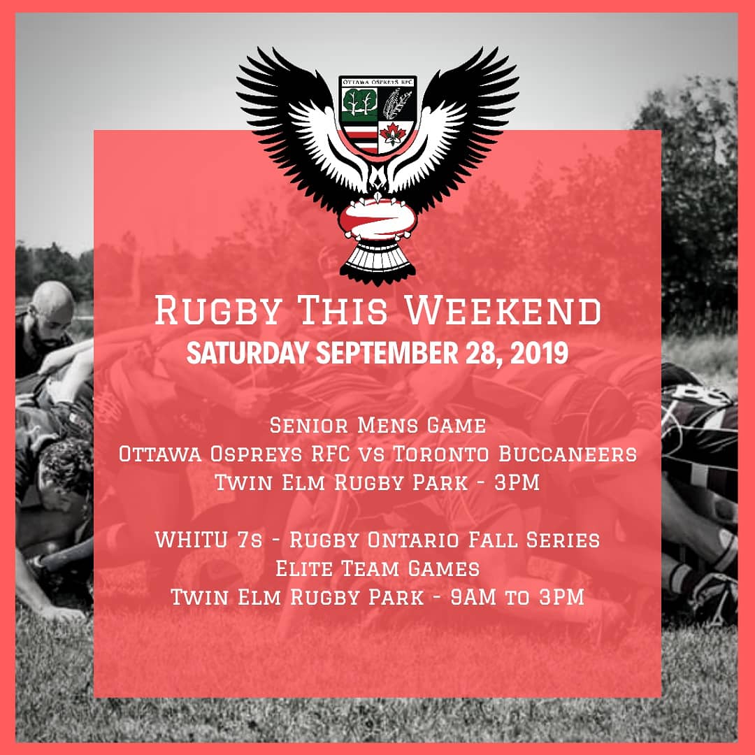 OttawaOspreys's tweet photo. Get your Fall Rugby Fix this weekend at Twin Elm Rugby Park! Two days of non-stop rugby scheduled from Senior Men’s Rugby to Rugby Ontario’s stop in the Fall 7s Series for WHITU 7s.
#ottawaospreysrfc #ottawarugby #eoru7s #eoru #rugbyontario #flockonthemove #goospreysgo #fall7s https://t.co/eyKnbOEmMS