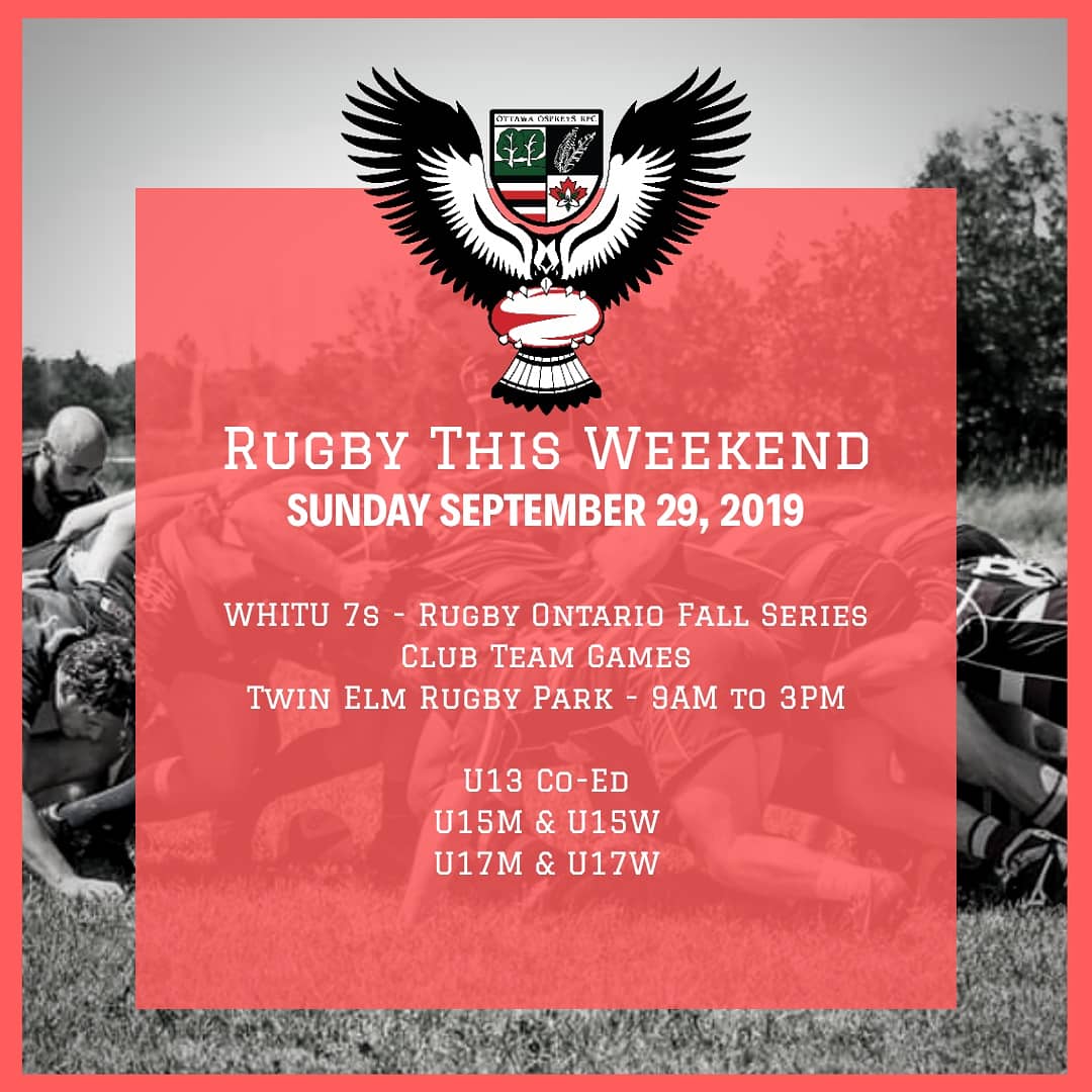 OttawaOspreys's tweet photo. Get your Fall Rugby Fix this weekend at Twin Elm Rugby Park! Two days of non-stop rugby scheduled from Senior Men’s Rugby to Rugby Ontario’s stop in the Fall 7s Series for WHITU 7s.
#ottawaospreysrfc #ottawarugby #eoru7s #eoru #rugbyontario #flockonthemove #goospreysgo #fall7s https://t.co/eyKnbOEmMS