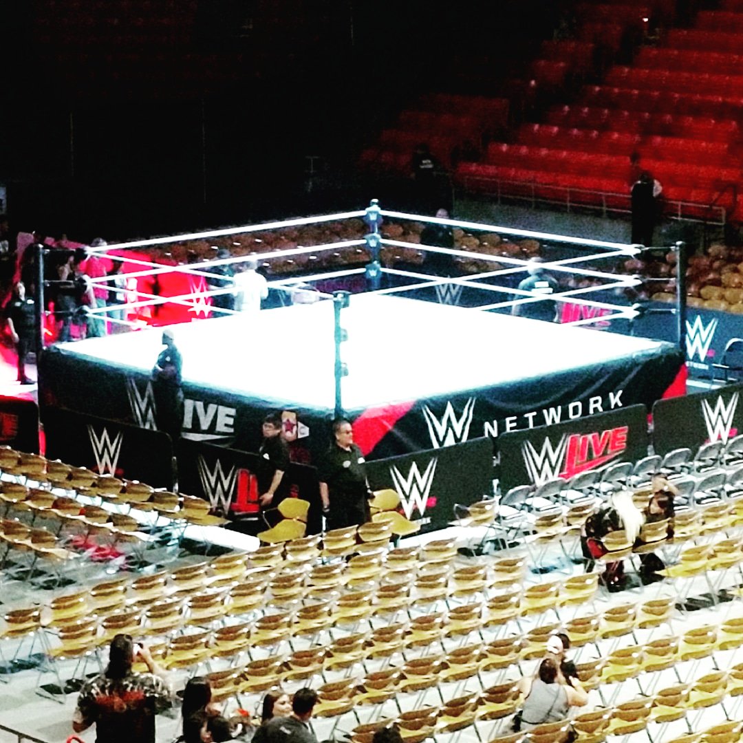 Doubledtabbi's tweet photo. #WWEElPaso Section D Row 23 Seat 1,2&amp;3 #WWElive https://t.co/YphPuy1YUM
