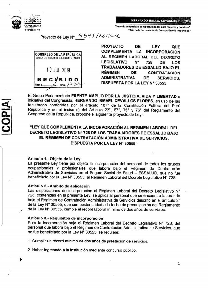 MaraC28854185's tweet photo. @UrsulaLetonaP, La exclusión de 4690 trabajadores CAS en la Ley 30555 resulta discriminatoria y contraria al principio-
derecho de igualdad consagrado en el artículo 2.2 y el artículo26. #ApoyarPL4547 por un #TrabajoDigno y Equidad 
#JusticiaSocial #CasNuncaNuncaMasIIEtapaEssalud https://t.co/SyYXaveEmM