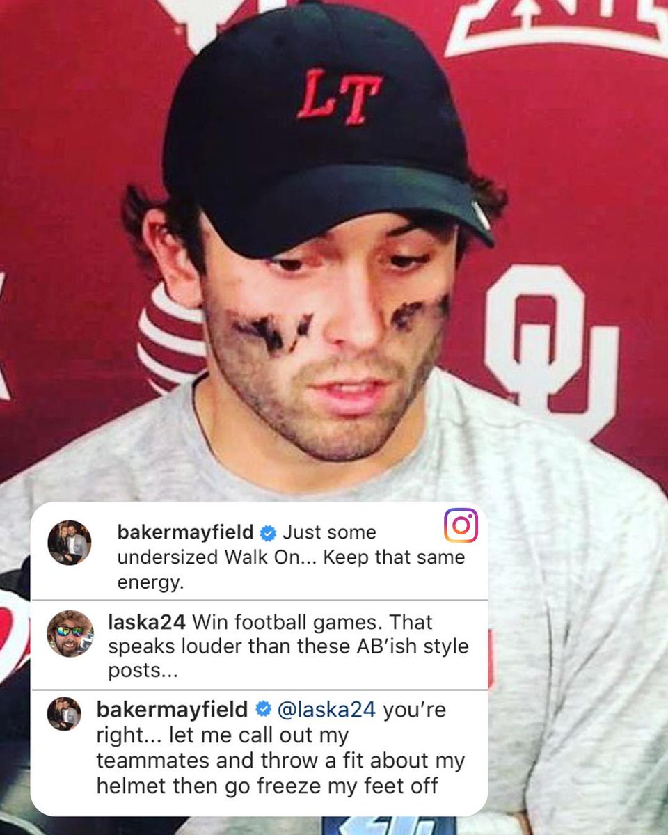 Baker Mayfield with no chill in the comments section 👀