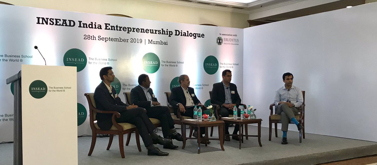 Panel on Technology and Transformation to discuss the opportunities and challenges in the Indian venture ecosystem, with Wriju Ray ( IDfy.com), Ritesh Banglani (Stellaris), Sai Venkateshwaran ( KPMG), Arpit Mathur ( A.T. Kearney) #GlobalINSEADDay #INSEAD2019IED