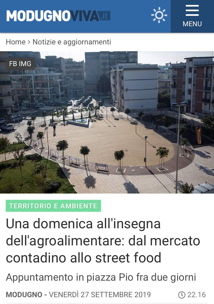 ScianDan's tweet photo. | Domenica 29 settembre - piazza Pio XII - Mercato Contadino, Street Food &amp; Music Band |
•
•
#ilcibogiusto #cosebuonepersonebuone #VIENIaMODUGNO #29settembre #music #fun #promotion #marketing

https://t.co/NPLXwwV8S7 https://t.co/LlrpTpJvt1