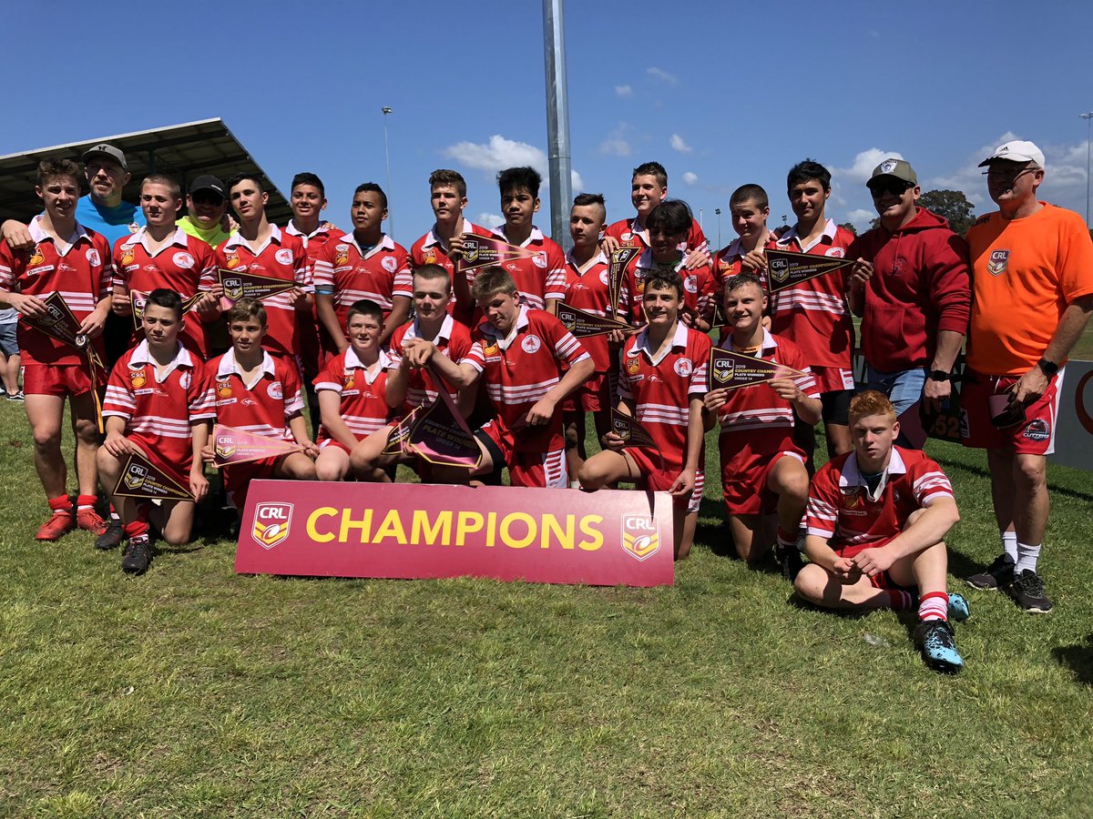 Congratulations to our U/14s who won the Plate Final this morning on the Central Coast. @CountryRL Champions 2019  Well done also to our U/15s who also made to the Final today but unfortunately lost to Newcastle
