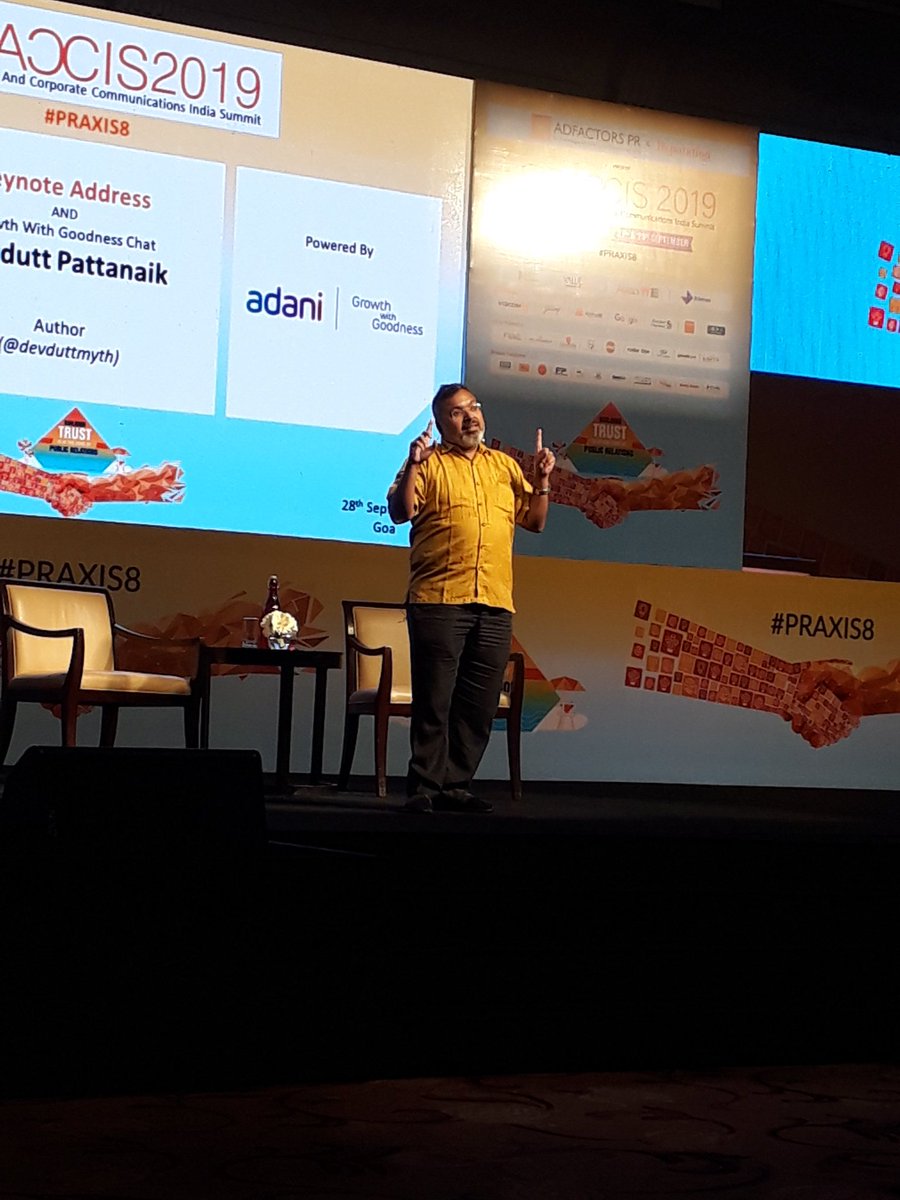<a href="/devduttmyth/">Devdutt Pattanaik</a> is attaching the strings of mythology with communication and reputation at #PRAXIS8