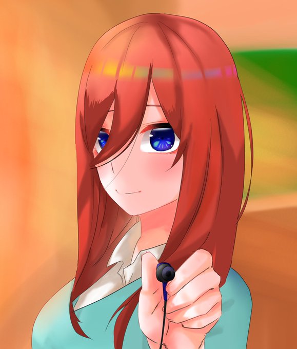 もじゃもじゃっと!!モジュサイコさんがTwitterに投稿した中野三玖(五等分の花嫁)のイラスト。