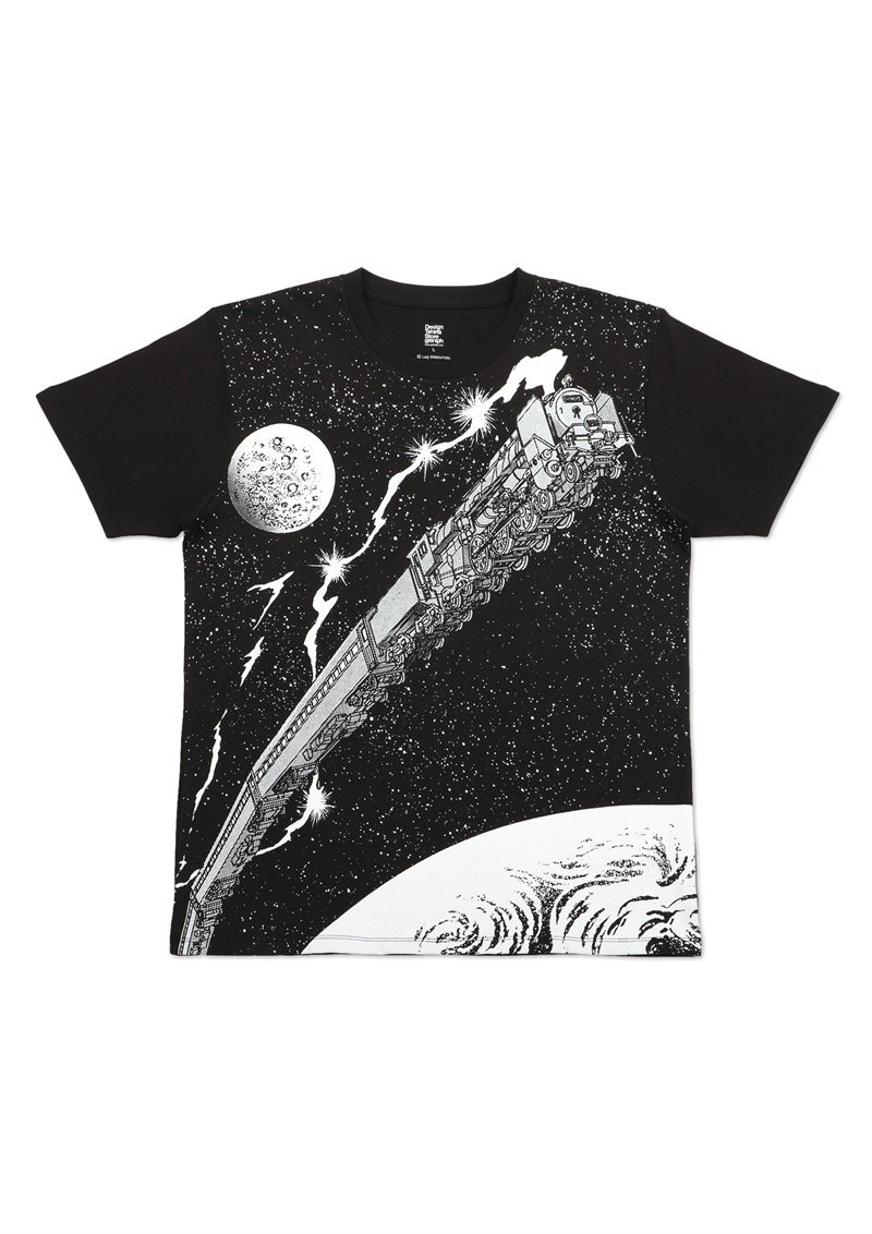 松本零士】宇宙空間を走る躍動的な「銀河鉄道999」Tシャツ、その車窓