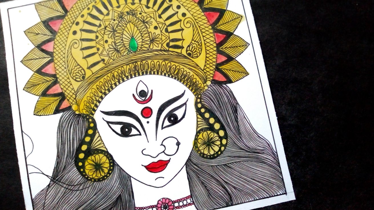 Update more than 141 durga maa drawing best - vietkidsiq.edu.vn