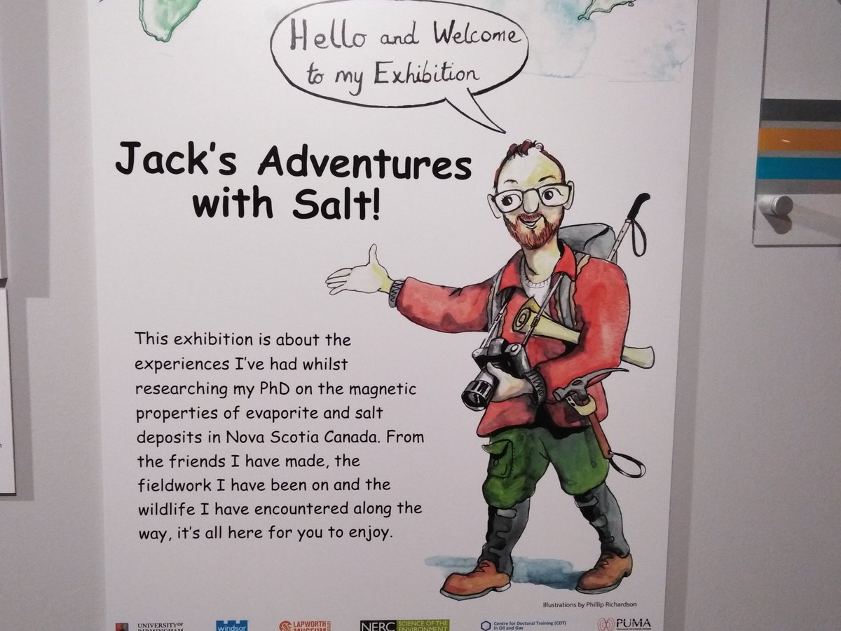 SwchsGeology's tweet photo. An element of pleasant surprise at @LapworthMuseum #esta19 when you find a whole display featuring the PhD work of a former @SwchsGeology student, and then meet his supervisor in Session 3! @GeoJackRich Great work, Jack https://t.co/M8XPKDbTYW