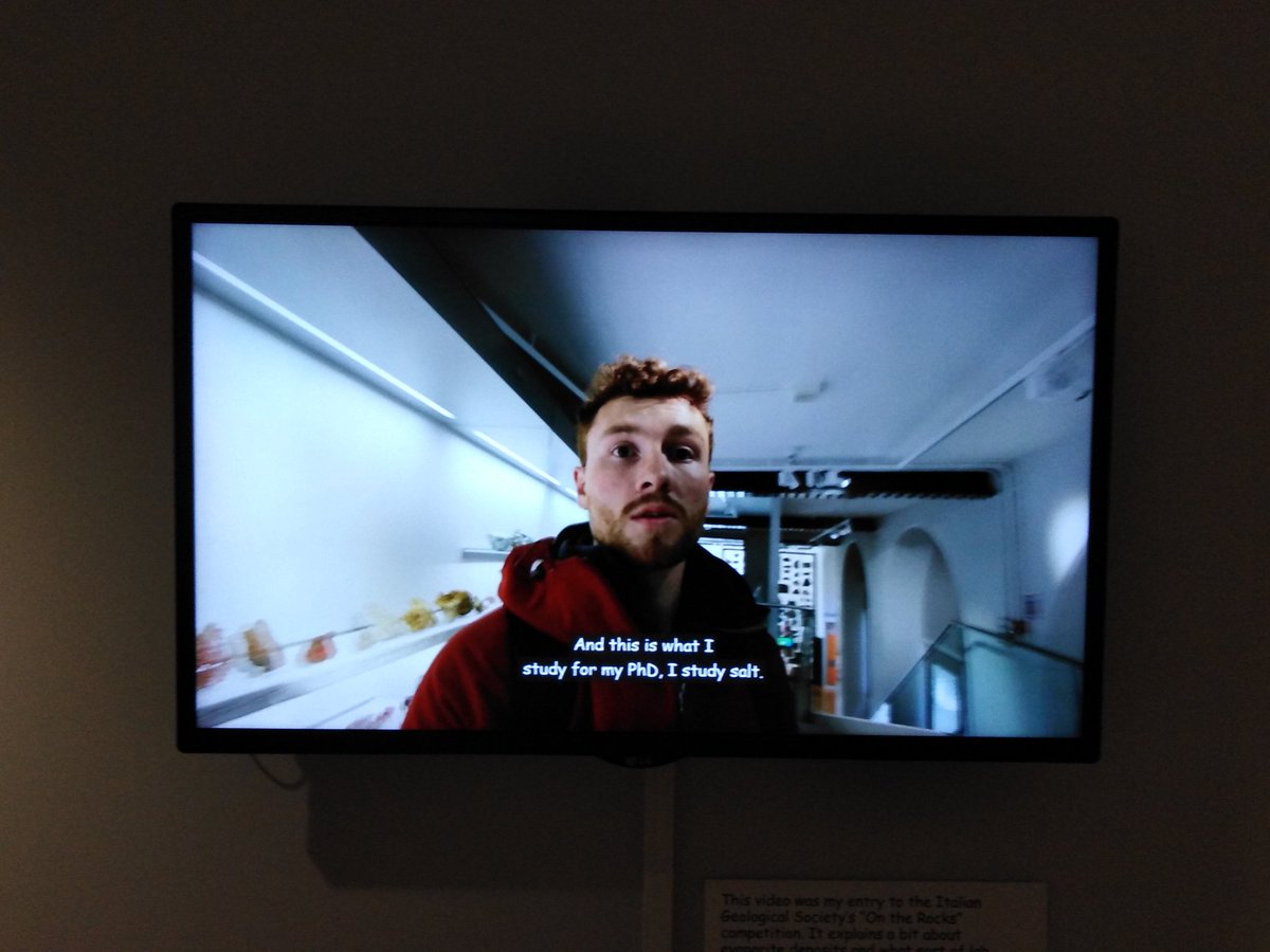 SwchsGeology's tweet photo. An element of pleasant surprise at @LapworthMuseum #esta19 when you find a whole display featuring the PhD work of a former @SwchsGeology student, and then meet his supervisor in Session 3! @GeoJackRich Great work, Jack https://t.co/M8XPKDbTYW