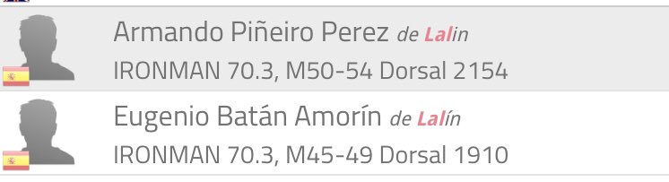 2 de Lalín ni IRONMAN 70.3 #Cascais @IM703Portugal  🏊🏻🚴🏃🏽 💪🏻 #BearizTriatlon

DORSAL 1️⃣9️⃣1️⃣0️⃣ Uxío 
DORSAL 2️⃣1️⃣5️⃣4️⃣ Armando

Ironman TRACKER #IM703Portugal #ironman703cascais #ironmanportugal