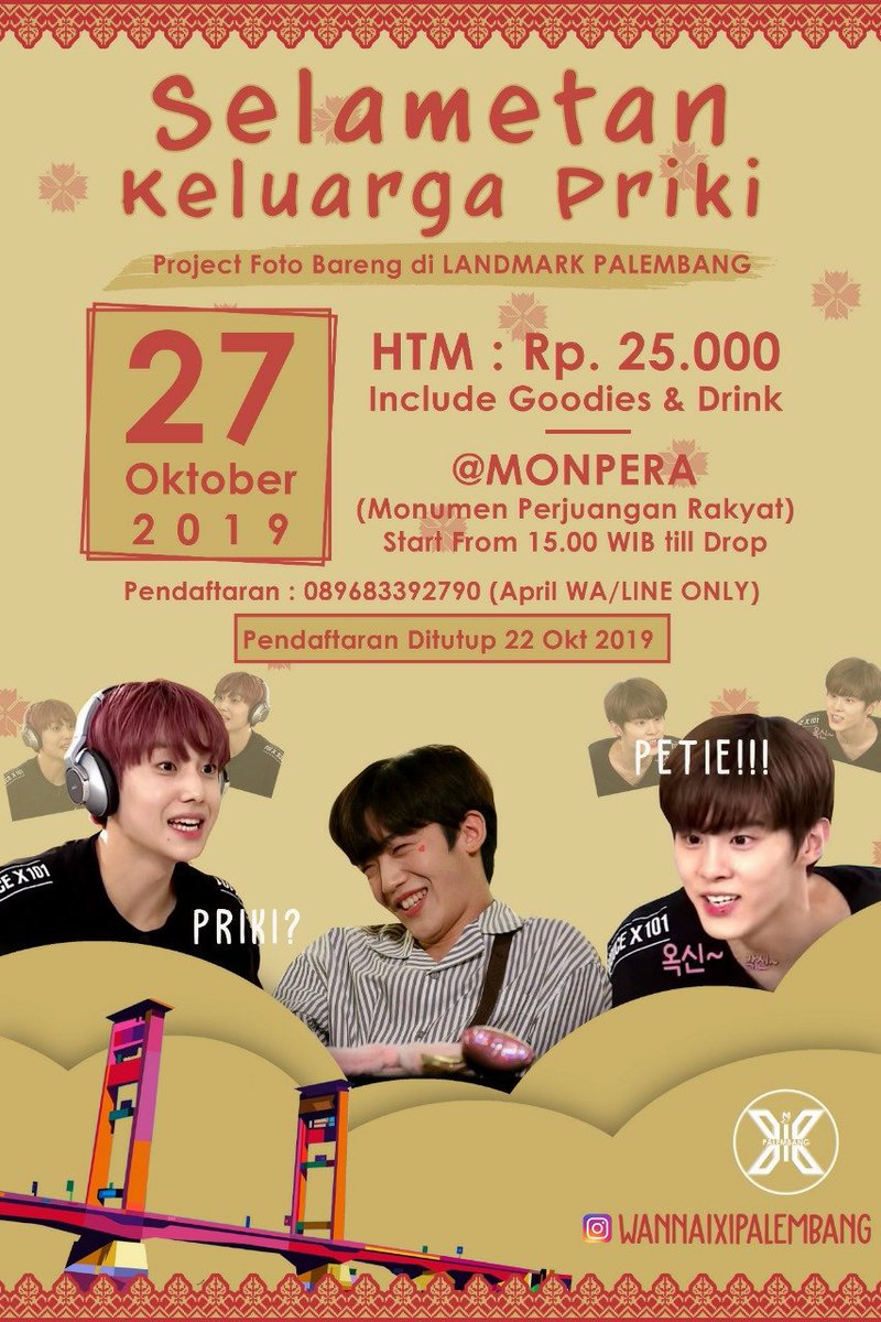 hittheyugyeomi's tweet photo. Another project for ONE IT Palembang...
"SELAMETAN KELUARGA PRIKI"
Merayakan Ulang Tahun:.
💚 Kim Yohan
💚 Lee Eunsang
💚 Kim Wooseok
More info :
@X1Palembang_ID @x1official101 @x1members #oneit #oneitpalembang #palembang #monpera #yohan #wooseok #eunsang https://t.co/KYv4WEKrBJ