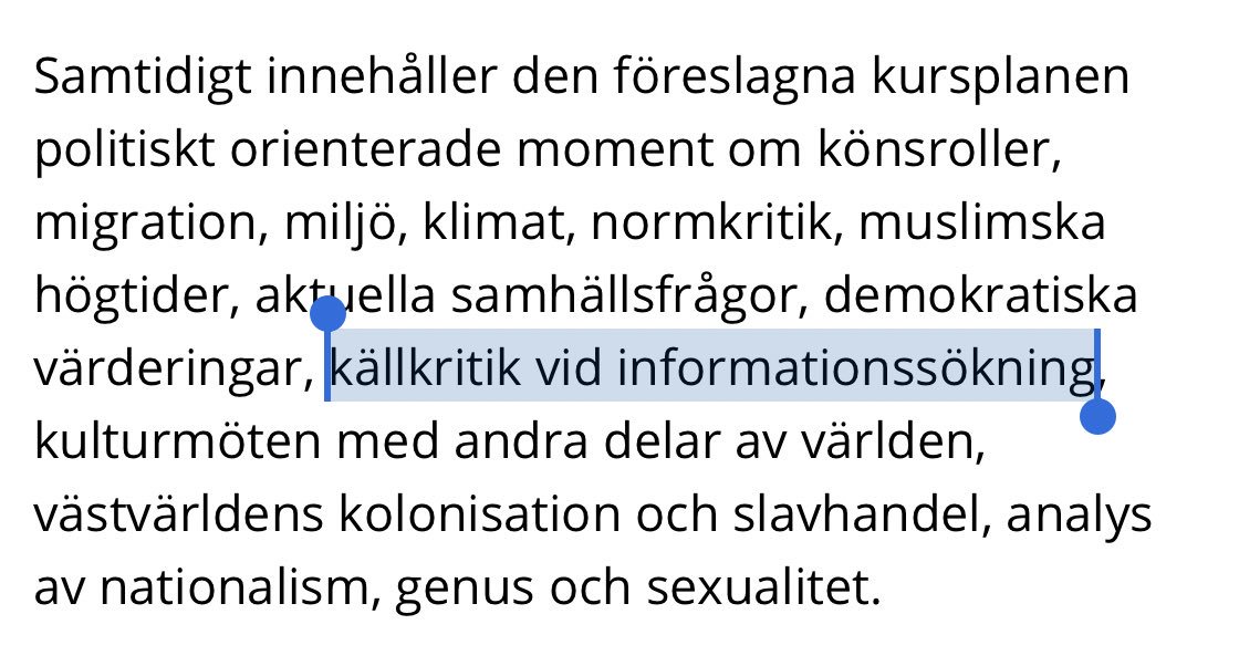 magnus_esser's tweet photo. Samhällsnytt går i taket över att det nya förslaget på kursplan i historia innehåller ”politiskt orienterade moment”. https://t.co/M0cJPVnbjW