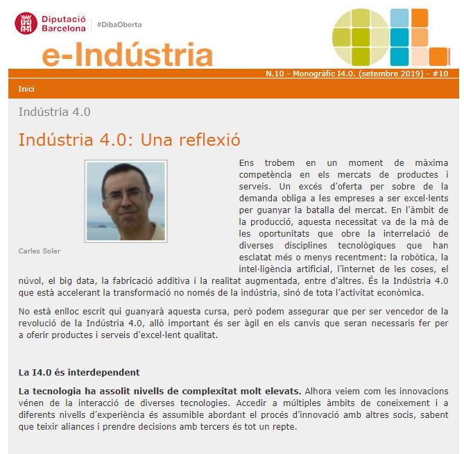 economieslocals's tweet photo. Per en Carles Soler @Enginyeria la #indústria40 és #interdependent #incerta #evolució #mésquetecnologia. Llegeix-ho al #butlleti_industria de la @diba
https://t.co/Te8td7XpES
#OcupacióIndústria #Formació #Treball #Empresa #Industria40 #DesenvolupamentLocal https://t.co/iRCZR9b3gd
