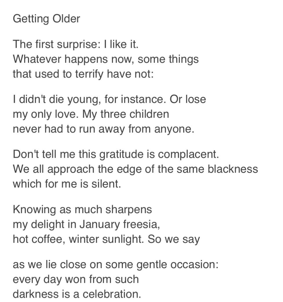 Mark Oakley On Twitter A Poem For My Birthday Today Getting Older By Elaine Feinstein