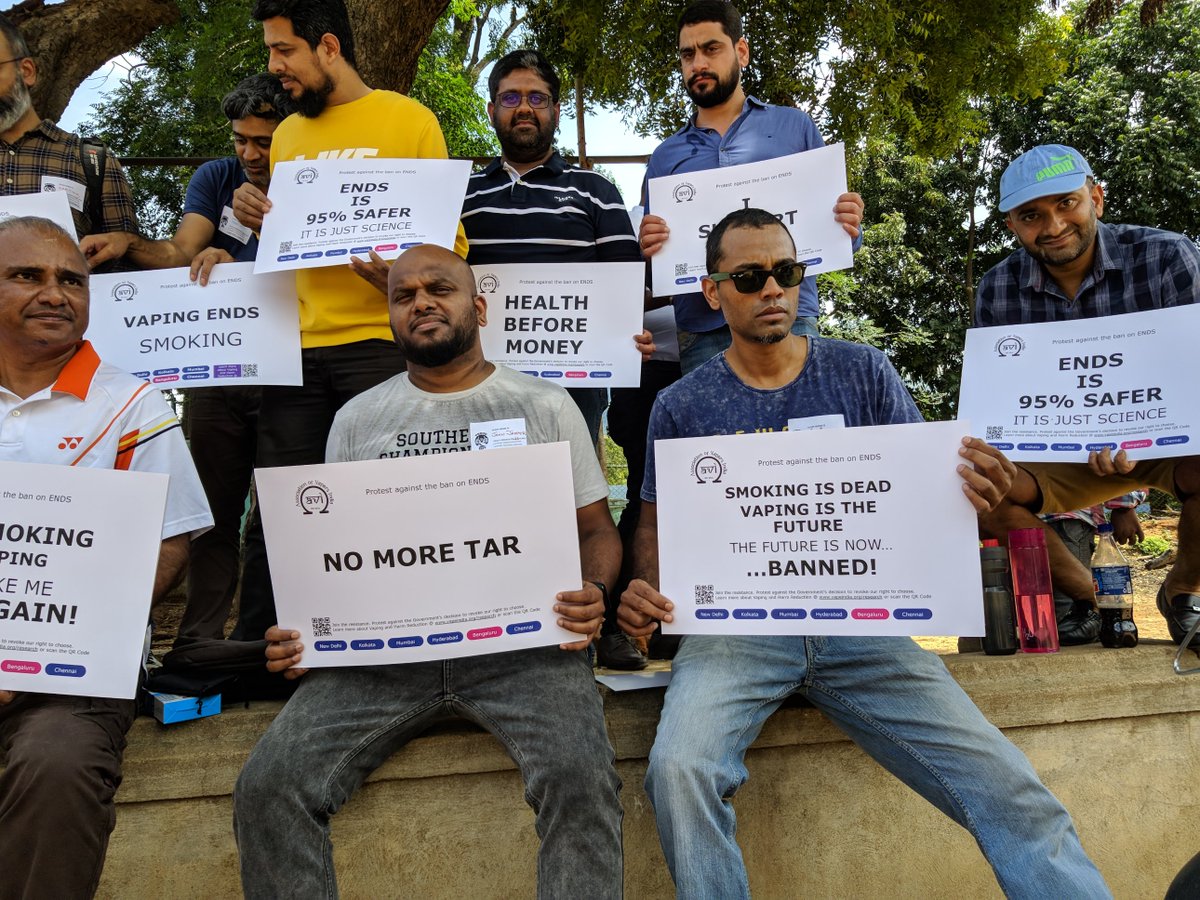 vapeindia's tweet photo. We are raising our voice from Bangalore to #RollBackOrdinance . Regulate instead #BangaloreAgainstVapeBan #BanNeverWorks @nsitharaman @drharshvardhan @MoHFW_INDIA @narendramodi @rashtrapatibhvn #NoVapeBan #RollBackEcigBan https://t.co/bOhgyHfaBk