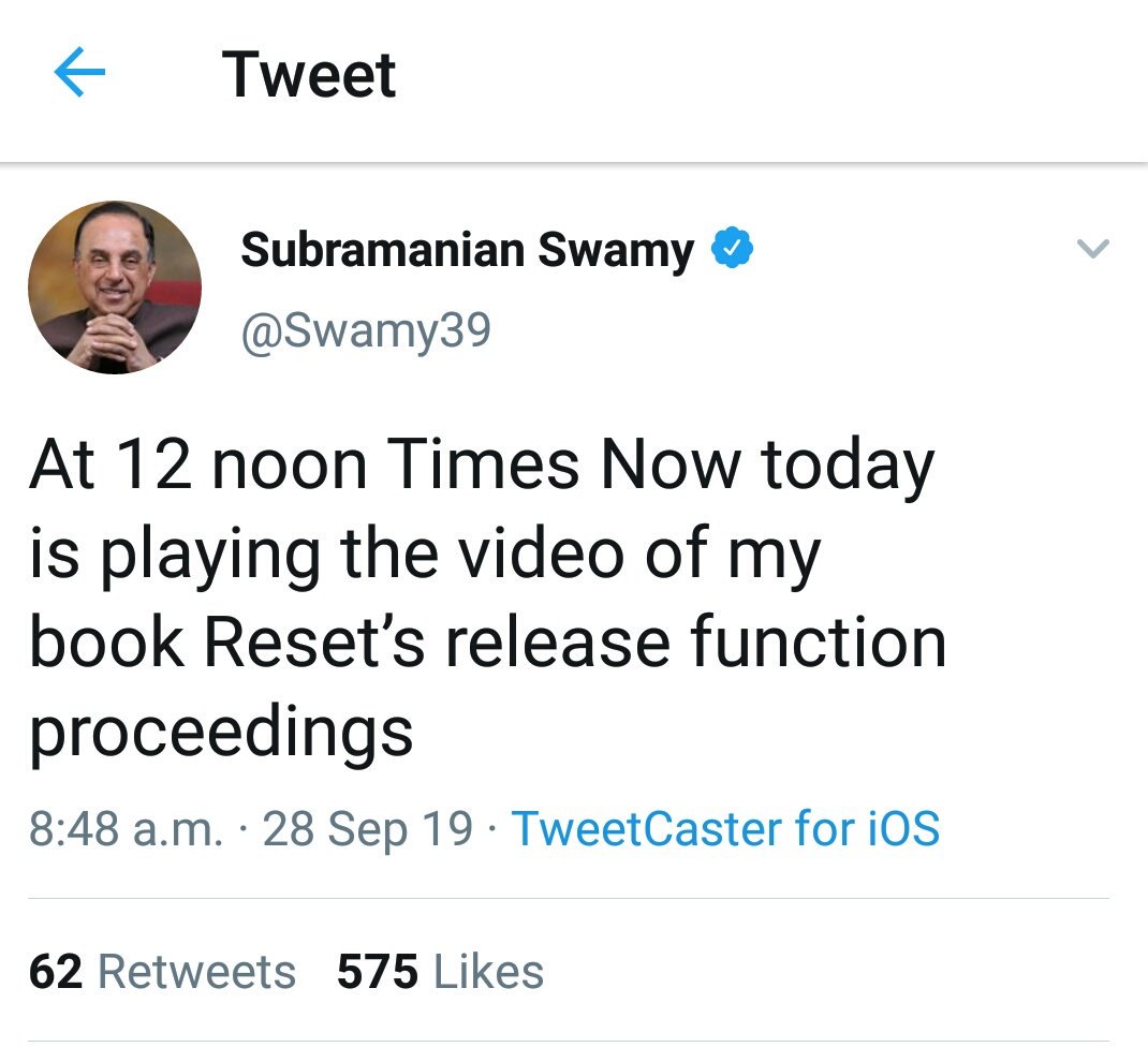 ushachoudhry's tweet photo. #SwamyAdvisesModi Well said @RShivshankar as closing note - @Swamy39 doesn't mince words ...A man who fearlessly says what's the truth with all evidences ...Not a Yes Man for sure #resetbooklaunch. He must present a copy to @narendramodi personally @vhsindia @niku1630 @hk160564 https://t.co/a1NUU7QLFH
