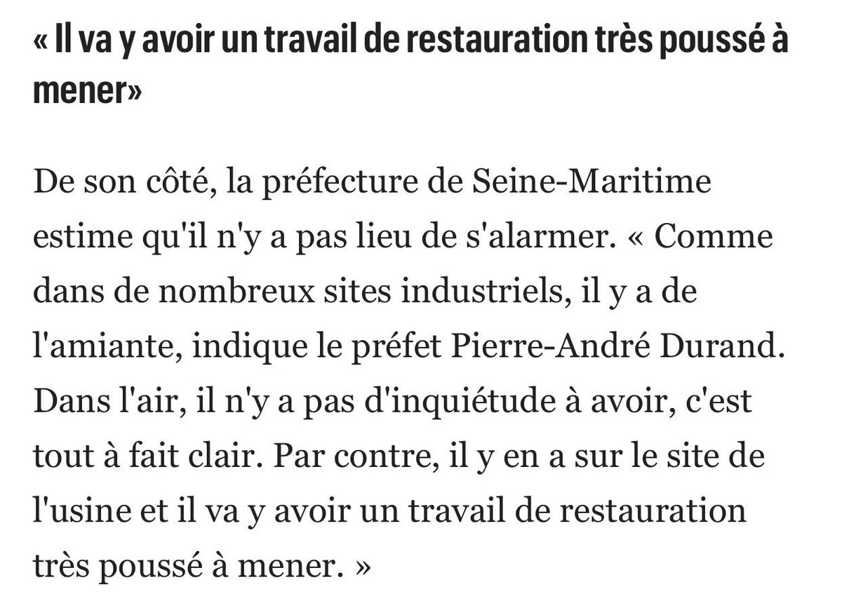 bthouary's tweet photo. Dans Le Parisien aujourd’hui : il y avait de l’amiante dans les toits de Lubrizol. La réponse du Préfet est hallucinante.
Tout va bien dans l’air pour lui, l’amiante est restée sur le site visiblement... #rouen #Lubrizol https://t.co/MNNIcRkHDt