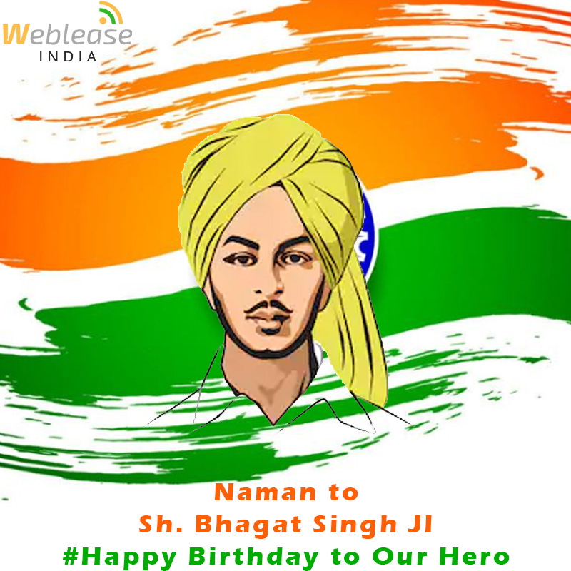 WebLeaseIndia's tweet photo. "If the deaf have to hear, the sound has to be very loud" - Bhagat Singh
Weblease India wishing you all Happy Bhagat Singh Jayanti!!
#BhagatSingh #bhagatsinghjayanti #bhagatsinghbirthday #nationpride #Indian #PROUD https://t.co/XnDMTnN5th
